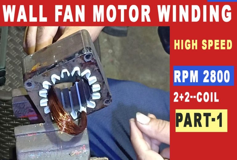 High Speed Wall Fan Motor Winding Data and connection