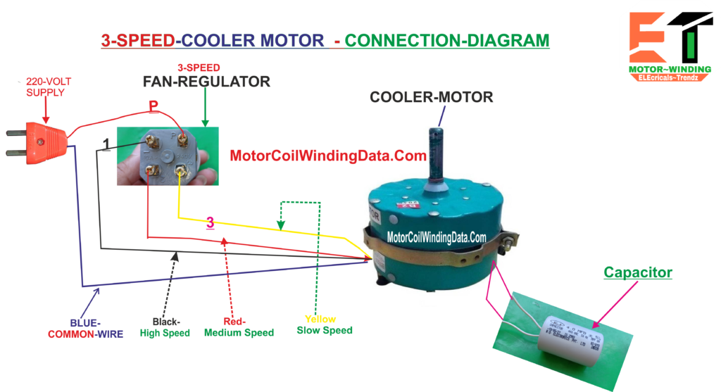 cooler motor capacitor connection