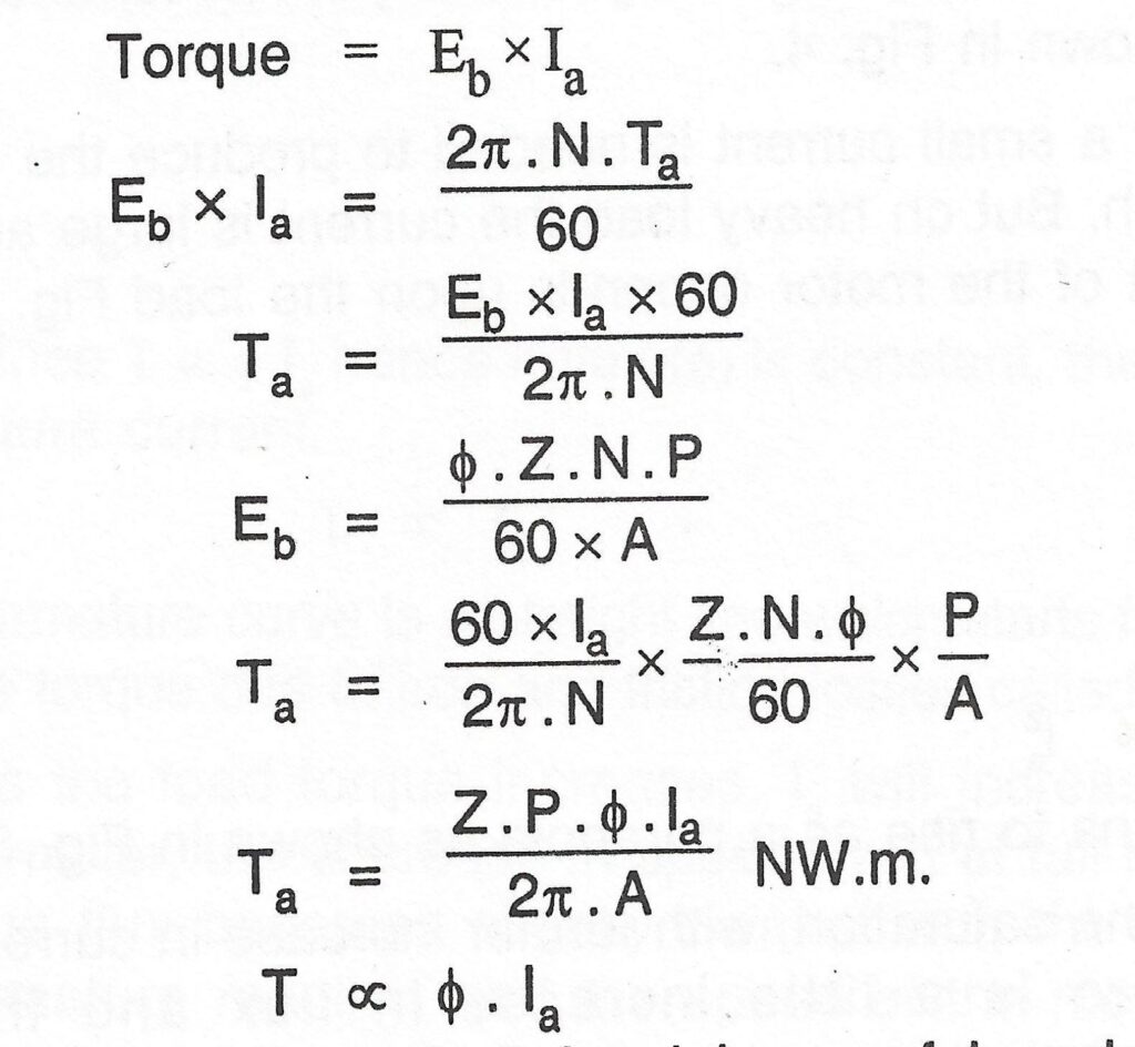 Armature Torque Of Dc Motor?