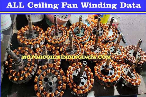 All Fan Winding Data Ceiling Sheet Motor Types