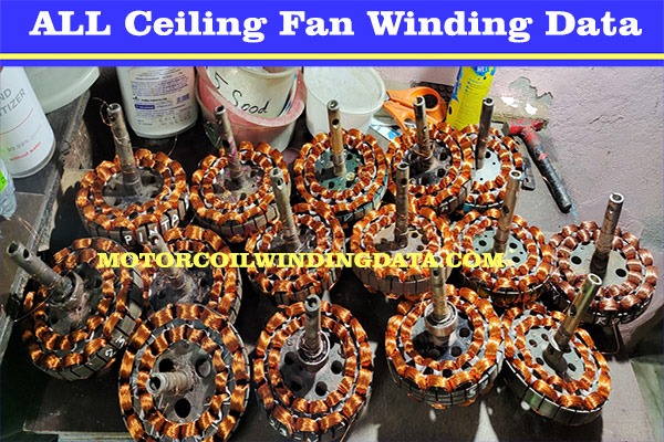 All Fan Winding Data Ceiling Sheet Motor Types