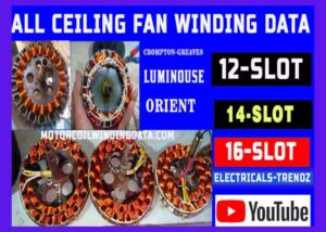 all ceiling fan winding data